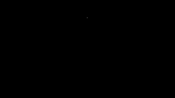 Bílá čára Honey Dipper tyčinka ikona izolované na černém pozadí. Medová naběračka. Grafická animace pohybu videa 4K — Stock video
