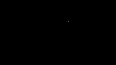 Beyaz çizgi taşınabilir elektrik jeneratörü simgesi siyah arkaplanda izole edildi. Sanayi ve ev taşınmaz güç jeneratörü. 4K Video hareketli grafik canlandırması