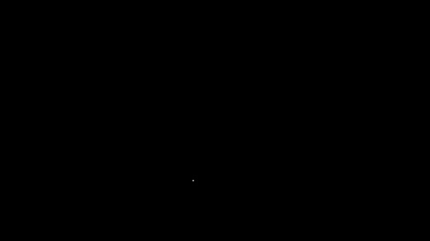 Línea blanca Esposas icono aislado sobre fondo negro. Animación gráfica de vídeo 4K — Vídeo de stock