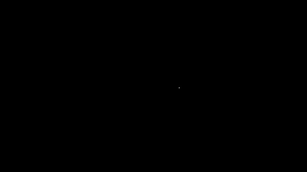 Bílá čára vysílačka ikona izolované na černém pozadí. Přenosná ikona vysílače. Rádiový vysílač. Grafická animace pohybu videa 4K — Stock video