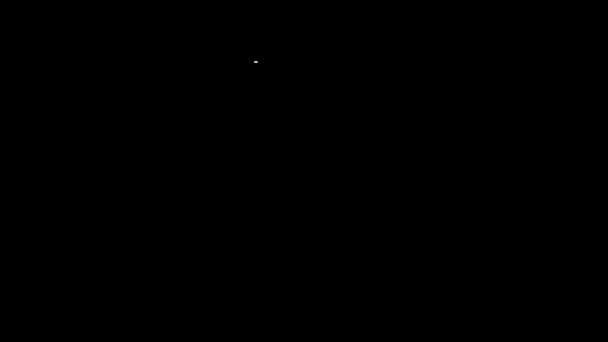 黒の背景に隔離された白い線の刑務所の窓のアイコン。4Kビデオモーショングラフィックアニメーション — ストック動画