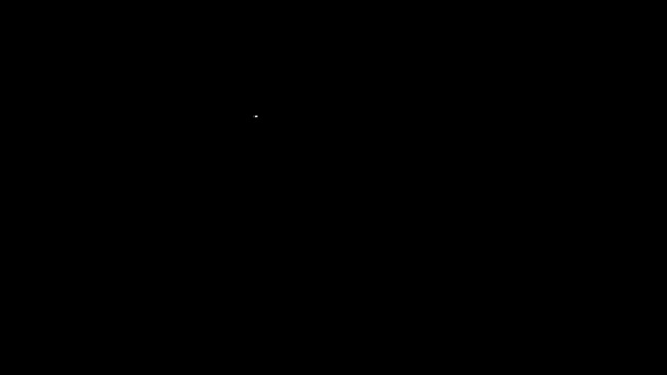 Linea bianca icona pilastro Legge isolato su sfondo nero. Animazione grafica 4K Video motion — Video Stock