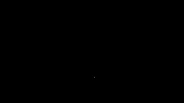 Vit linje 3D-skrivare ikon isolerad på svart bakgrund. 4K Video motion grafisk animation — Stockvideo