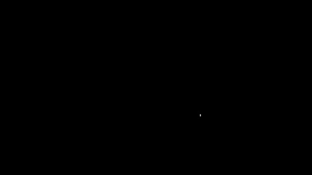 Біла лінія електростанції і фабрична ікона ізольовані на чорному тлі. Енергоіндустріальна концепція. 4K Відеографічна анімація — стокове відео