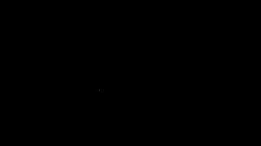 Beyaz çizgi katlanmış kağıt tekne simgesi siyah arkaplanda izole edilmiş. Origami kağıt gemisi. 4K Video hareketli grafik canlandırması