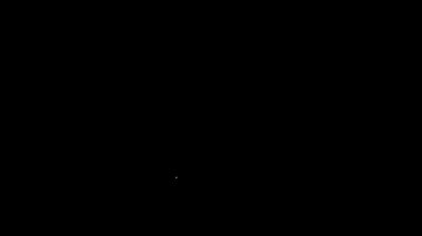Beyaz çizgi siyah arka planda izole edilmiş ham petrol fiyat simgesinde düşüyor. Petrol endüstrisi krizi konsepti. 4K Video hareketli grafik canlandırması
