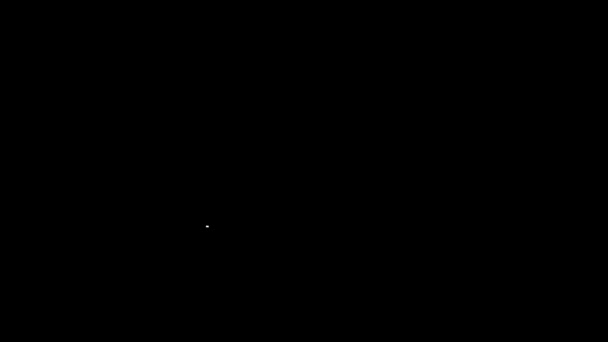 Weiße Linie Symbol der Steckdose isoliert auf schwarzem Hintergrund. Steckdose. Rosettensymbol. 4K Video Motion Grafik Animation — Stockvideo