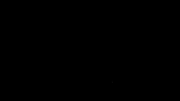 Linea bianca Tram e icona ferroviaria isolato su sfondo nero. Simbolo dei trasporti pubblici. Animazione grafica 4K Video motion — Video Stock