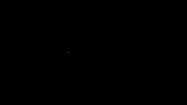 Siyah arkaplanda beyaz çizgi zamanlayıcı kiti simgesi izole edildi. 4K Video hareketli grafik canlandırması