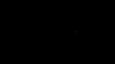 Siyah arkaplanda beyaz çizgi şekil değiştiren simgesi izole edildi. İletişim simgesi. 4K Video hareketli grafik canlandırması