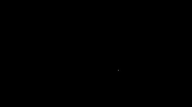Beyaz çizgi trafik ışığı simgesi siyah arkaplanda izole edildi. 4K Video hareketli grafik canlandırması