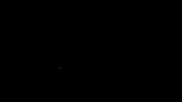 Bílá čára baterie indikátor úrovně nabití izolované na černém pozadí. Grafická animace pohybu videa 4K — Stock video