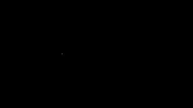 Beyaz çizgi göz simgesi siyah arkaplanda izole edildi. 4K Video hareketli grafik canlandırması
