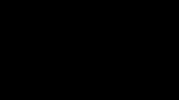 Línea blanca Icono de embudo o filtro aislado sobre fondo negro. Animación gráfica de vídeo 4K — Vídeo de stock