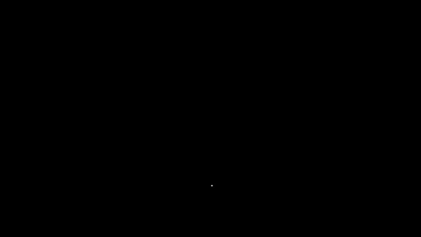 Белая линия онлайн торговый концепт. Купить на экране ноутбука значок, выделенный на черном фоне. Концепция электронной коммерции, онлайн бизнес-маркетинга. Видеографическая анимация 4K — стоковое видео