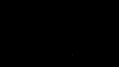 Beyaz çizgi hediye kutusu ve çanta ikonu siyah arkaplanda izole edilmiş. Mutlu Noeller ve mutlu yıllar. 4K Video hareketli grafik canlandırması