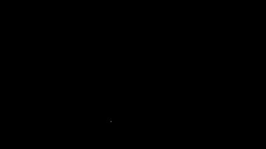 Beyaz çizgi kahve fincanı simgesi siyah arkaplanda izole edilmiş. Çay fincanı. Sıcak içecek kahvesi. 4K Video hareketli grafik canlandırması
