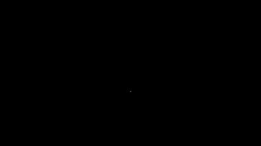Beyaz çizgi kalp simgesi siyah arkaplanda izole edildi. Romantik sembol, bağlanma, tutku ve düğün. Sevgililer Günü sembolü. 4K Video hareketli grafik canlandırması