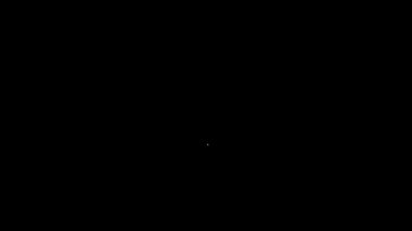 Kalp şeklinde beyaz çizgi Candy ve siyah arka planda izole edilmiş yay simgesi. Sevgililer Günü. 4K Video hareketli grafik canlandırması