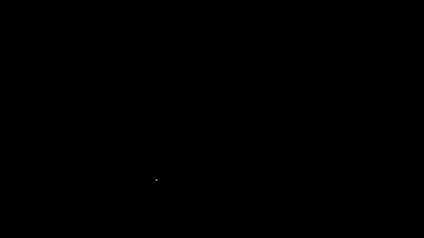 Laptop linha branca com ícone de coração isolado no fundo preto. Dia dos Namorados. Animação gráfica em movimento de vídeo 4K — Vídeo de Stock