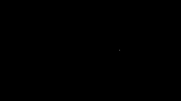 Weiße Zeilenuhr 24 Stunden Symbol isoliert auf schwarzem Hintergrund. Ganztägig zyklische Ikone. 24 Stunden Service-Symbol. 4K Video Motion Grafik Animation — Stockvideo