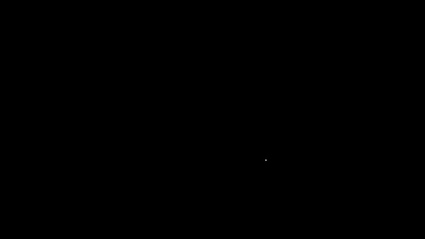 Línea blanca Icono de consola de videojuegos portátil aislado sobre fondo negro. Señal de mando. Concepto de juego. Animación gráfica de vídeo 4K — Vídeos de Stock
