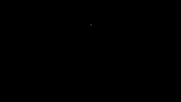 Bílá čára ID karta s ikonou zubu izolované na černém pozadí. Grafická animace pohybu videa 4K — Stock video