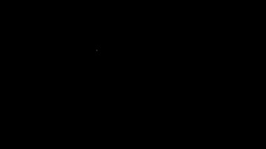 Beyaz çizgi Diş simgesi siyah arkaplanda izole edildi. Diş hekimliği kliniği veya diş hekimliği merkezi ve diş macunu paketi için diş sembolü. 4K Video hareketli grafik canlandırması