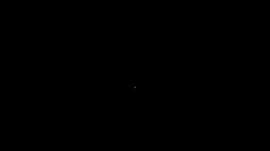 Beyaz çizgi Bulut ve kalkan simgesi siyah arkaplanda izole edildi. Bulut depolama veri koruması. Güvenlik, güvenlik, koruma, gizlilik kavramı. 4K Video hareketli grafik canlandırması