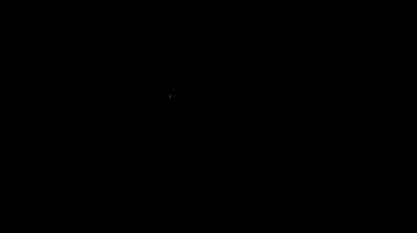 Siyah arkaplanda beyaz çizgili çekiç simgesi var. 4K Video hareketli grafik canlandırması