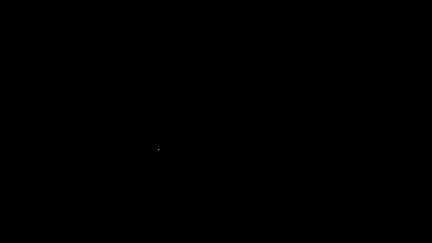 Bílá čára Ruční granát ikona izolované na černém pozadí. Výbuch bomby. Grafická animace pohybu videa 4K — Stock video