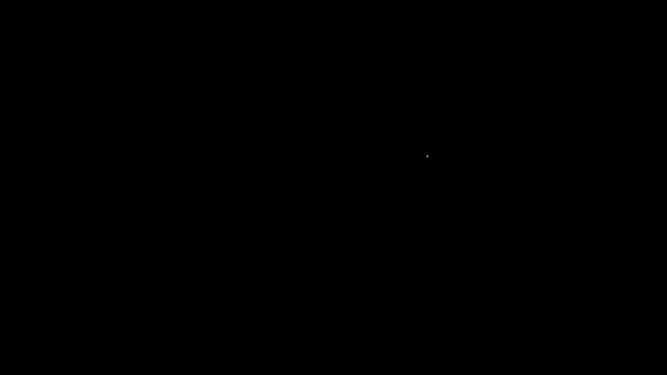Weiße Linie Herzförmige Liebesbrille Ikone isoliert auf schwarzem Hintergrund. Geeignet für Valentinstagskarten-Design. 4K Video Motion Grafik Animation — Stockvideo