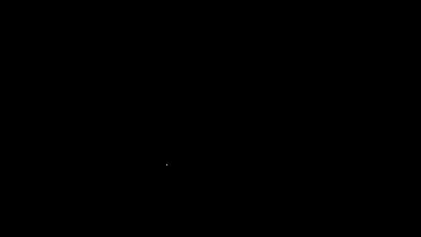 Weiße Linie Öl-Tropfen-Symbol isoliert auf schwarzem Hintergrund. 4K Video Motion Grafik Animation — Stockvideo