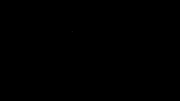 Vit linje Oljepump eller pump jack ikon isolerad på svart bakgrund. Oljerigg. 4K Video motion grafisk animation — Stockvideo