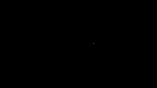 Weiße Linie Pistole oder Pistole mit Schalldämpfersymbol isoliert auf schwarzem Hintergrund. 4K Video Motion Grafik Animation — Stockvideo