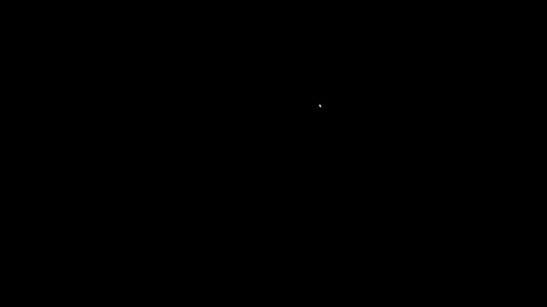 Fehér vonal Rendelet, papír, pergamen, tekercs ikon elszigetelt fekete háttérrel. 4K Videó mozgás grafikus animáció — Stock videók
