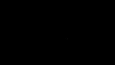 Beyaz çizgili kamyonet ikonu siyah arka planda izole edildi. 4K Video hareketli grafik canlandırması