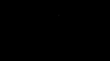 Siyah arka planda izole edilmiş aşk ikonu ikonlu beyaz çizgi şişesi. Sevgililer Günü sembolü. 4K Video hareketli grafik canlandırması