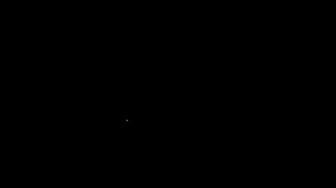 Siyah arka planda izole edilmiş aşk ikonu ikonlu beyaz çizgi şişesi. Sevgililer Günü sembolü. 4K Video hareketli grafik canlandırması