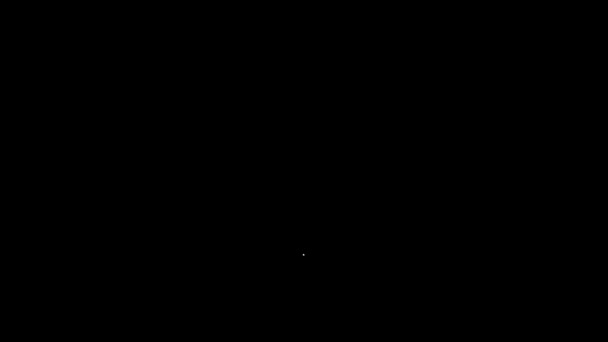Bílá čára ikona kotvy izolované na černém pozadí. Grafická animace pohybu videa 4K — Stock video