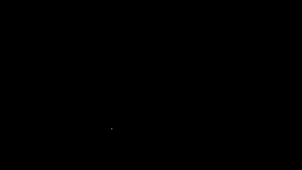 Біла лінія піктограма капелюха відьми ізольована на чорному тлі. Щаслива вечірка на Хелловін. 4K Відео рух графічна анімація — стокове відео