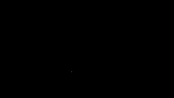 白ライン黒の背景に隔離されたマジックランプまたはアラジンランプアイコン。希望のための精神的なランプ。4Kビデオモーショングラフィックアニメーション — ストック動画