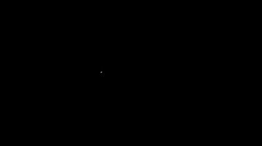 Gece gökyüzü simgesinin beyaz çizgi haritası siyah arkaplanda izole edildi. Yıldızlı yarımküre. Planisphere ve takımyıldızlar. 4K Video hareketli grafik canlandırması