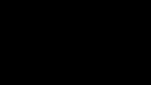 黒の背景に隔離された白い線の惑星金星のアイコン。4Kビデオモーショングラフィックアニメーション — ストック動画
