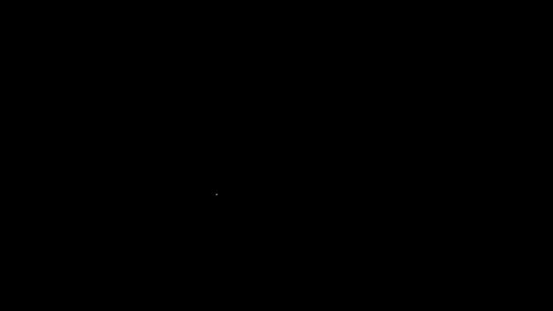Linea bianca icona dell'uovo rotto isolato su sfondo nero. Buona Pasqua. Animazione grafica 4K Video motion — Video Stock