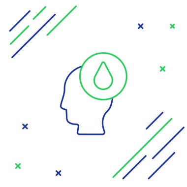 Çizgi Su bırakma simgesi beyaz arkaplanda izole edildi. Renkli taslak konsepti. Vektör