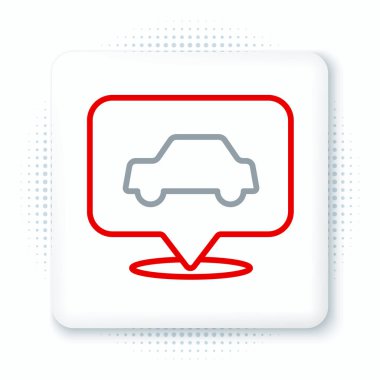 Çizgi Araba servisi simgesi beyaz arkaplanda izole edildi. Otomobil tamircisi. Tamirci oto tamircisi. Bakım tabelası. Renkli taslak konsepti. Vektör