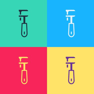 Pop Art Pipe ayarlanabilir anahtar simgesi renk arkaplanında izole edildi. Vektör