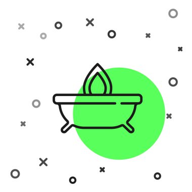 Siyah çizgi Aroma mum simgesi beyaz arkaplanda izole edildi. Vektör