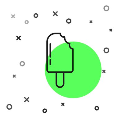 Siyah çizgi dondurma ikonu beyaz arkaplanda izole edilmiş. Güzel sembol. Vektör